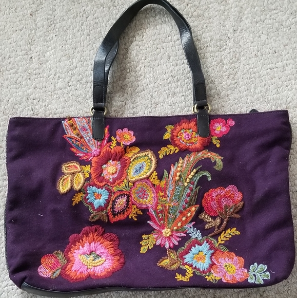 Sigrid Olsen Handbags - RARE: Sigrid Olsen Leather,Embroidered Handbag Sigrid Olsen Handbags - RARE: Sigrid Olsen Leather,Embroidered Handbag
